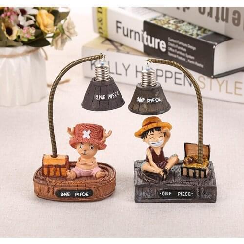 ONE PIECE Luffy Tony LED Night Lights Cute Resin Table Lamps for Childrens Room Bedroom Toy Kids Birthday Gifts Baby Night Lamp
