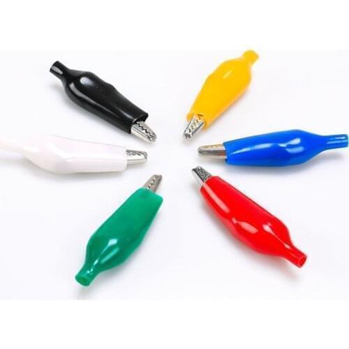 28mm Alligator Clips Electrical Test Lead Roach Clip Test Jumper Wire Connectors Cable Connectors Double-ended Crocodile Clips