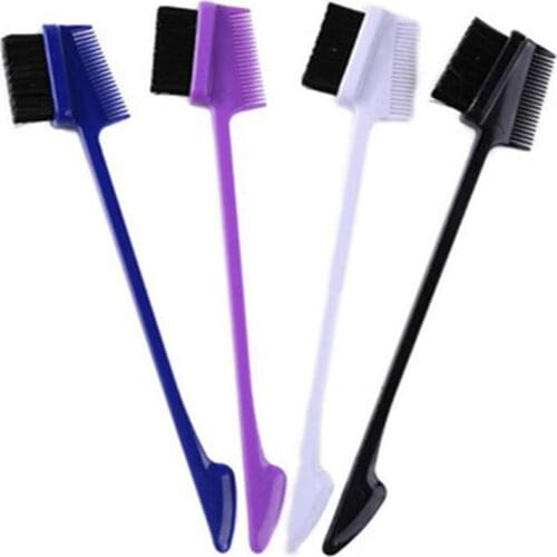 1pcs Double Sided Hair Edge Brush Eyelash Comb Trim eyelashes hair tool Control Hair Brushes Comb Professional Eyebrow Eye Tool