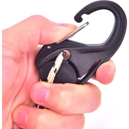 2pcs Cord Tightener Lightweight Tie-Down Rope Carabiner Hook Tool Tent Fastener tent accessories camping accessories