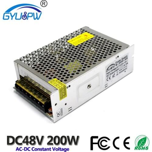 200W 48V 4.2A Small Volume Single Output Switch power supply Transformer AC110V 220V to dc48v smps for LED Strip CNC 3D Print