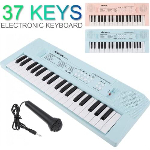37 Keys Electronic Keyboard Piano Digital Music Key Board Microphone Children Gift Musical Enlightenment Blue Pink Optional
