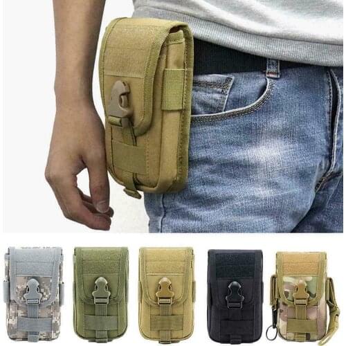 600D Oxford Cloth Men Belt Bag Casual Male Nylon Waist Bag Mobile Phone Cards Holder Double Layer Accessory Bag Waist Packs Sac
