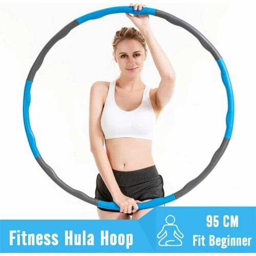 8 Knots Fitness Hoop Removable PE Hoop Yoga Waist Exercise Slimming Sport Hoop Massage Loop Fitness Circle Indoor Gym