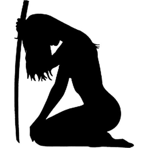 9.3cm*11.5cm Creative Car Stickers Ninja Girl Vinyl Car-Styling Decals Black/Silver S6-4081