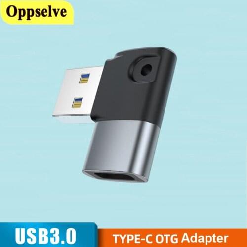 USB3.0 Type-C Adapter for Tablet Keyboard 90 Degree Elbow Type C Converter for Xiaomi Huawei USB 3.0 to Type C Female Adapter
