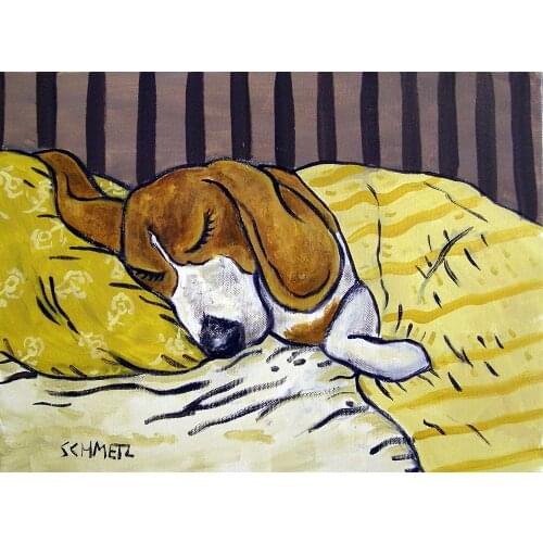 Beagle sleeping bedroom dog Decorative Painting Canvas Wall Art Living Room Posters Bedroom Painting Decor Unframed