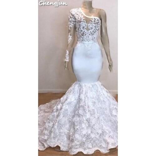 Chengjun Buy China Direct Women One Shoulder Mermaid Thai Caftan Mariage Wedding Dress