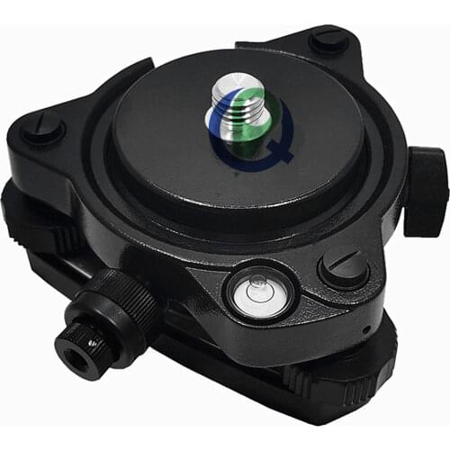 Black Tribrach With Optical Plummet & GPS Tribrach Adapter Carrier With 5/8"x11 Mount Rotate Screw For Total Station GPS GNSS