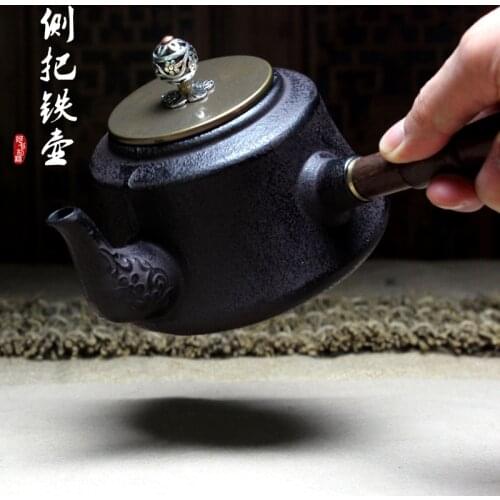 Cast iron pot of side Ebony side put the cooking pot wooden Japanese tea glass teapot ceramic teapot