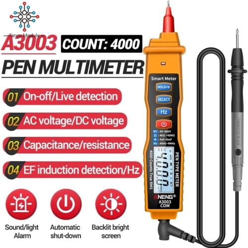 Non Contact A3003 Pen Digital Multimeter 4000 Counts with AC/DC Voltage Resistance High Precision Universal Meter