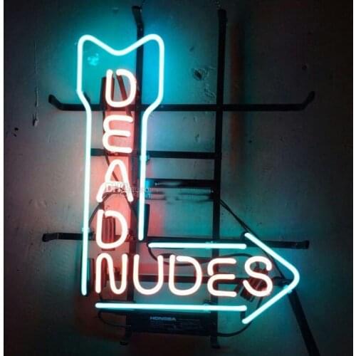 Decorative Light RETRO DEAD NUDES Arrow Right Neon Bulbs Light Beer Bar Club Lamp Enseigne Lumineuse DecorateHandmade glass TUBE