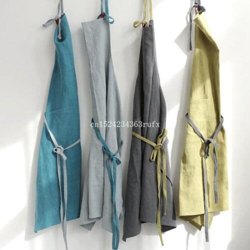 20pcs Cotton Linen Aprons Coffee Shops and Flower Shops Work Cleaning Aprons Cooking Aprons for Woman Washing Daidle Dress