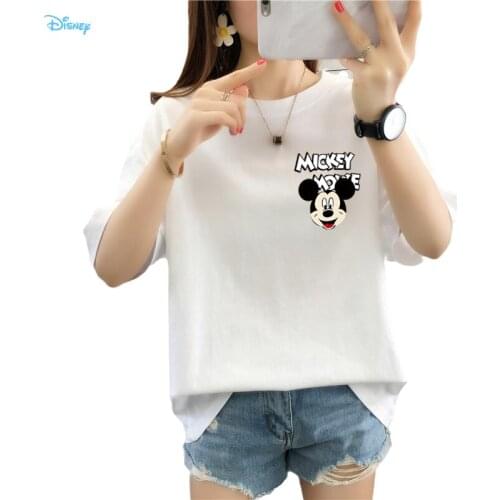 Disney Mickey Mouse T Shirt Cotton Women Cartoon Tops Streetwear Cute Kawaii Casual Oversized Women Fashion T-shirts Summer 2021