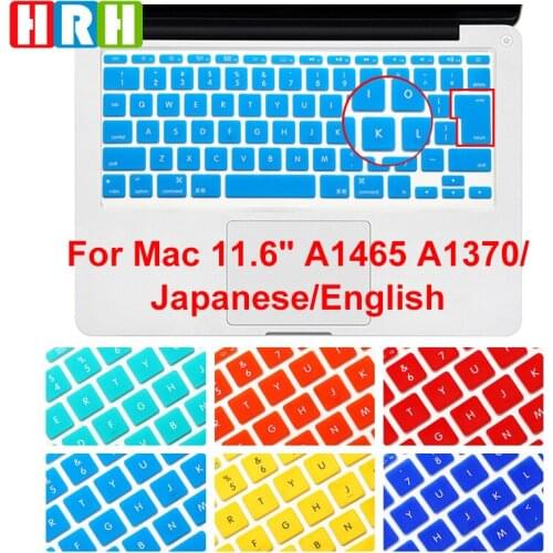 HRH Durable Ultra-thin Silicone English Keyboard Cover Skin Protector For Mac Book Air 11" 11.6 Japanese Version A1370 A1456