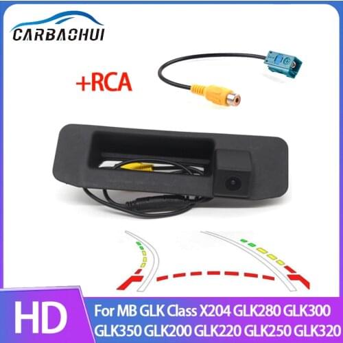 Dynamic Trajectory Parking Line Car Trunk Handle Rear View Camera for Mercedes Benz GLK Class X204 GLK280 GLK300 GLK350 13~19