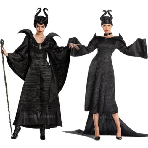 Halloween Costumes for Women Adult Witch Dress Vampire Devil Carnival Party Scary Cosplay Masquerade Horror Clothing with Horn