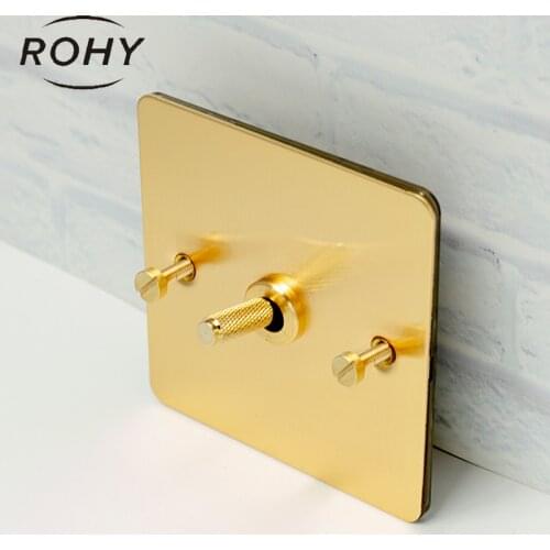 Brass wall switch,Vintage toggle switch 220V 1/2/3/4Gang.2Way 10A Vintage Retro light switch for living room brass lever