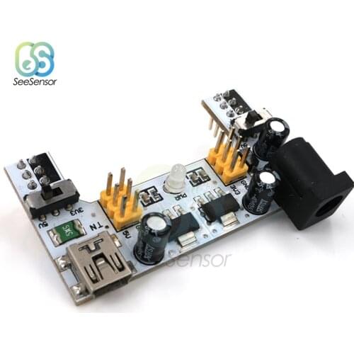 MB102 White Breadboard Dedicated Power Supply Module MB-102 Module 2 Channel Board Mini USB Interface 2-way 5V/3.3V for arduino
