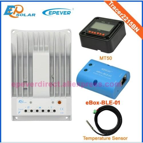 Mini solar controller MPPT Solar tracer seires tracer2215BN ble ebox temp sensor and MT50 20A 12V/24V auto work Free shipping