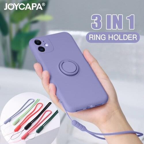 Soft Silicone Ring Stand Case For iPhone 7 8 6 6S Plus X XS S 11 Pro Max XR Finger Holder Shockproof Armor Cover iPhone SE 2020