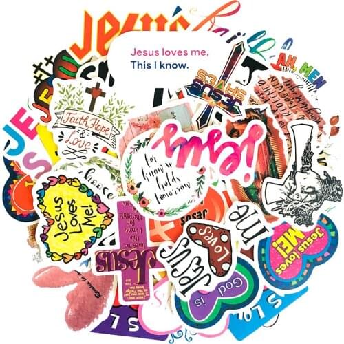50PCS Painted Jesus Stickers For Waterproof Decal Laptop Motorcycle Luggage Snowboard Fridge Phone Car Sticker