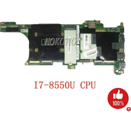 NOKOTION EX480 NM-B481 MAIN BOARD for Lenovo Thinkpad X1 Carbon PC Motherboard I7-8550U CPU 16GB RAM 01YR221 01YR233 01YR217
