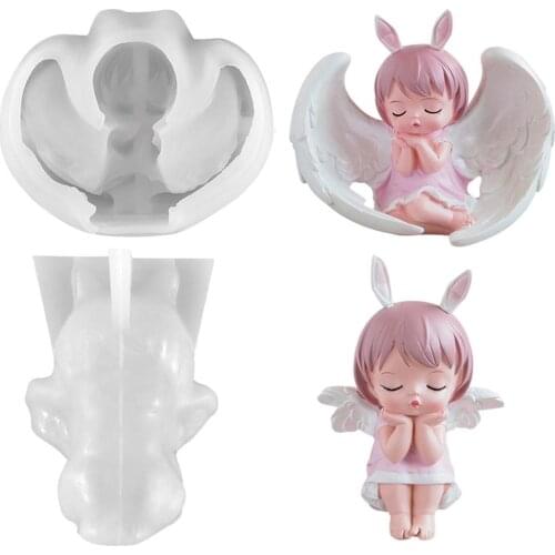 New Arrival Cute Angel Shaped Fondant 3D Silicone Mould Cake Decorating Toolt Or Cupcake Food Grade Silicone Decoration Mould