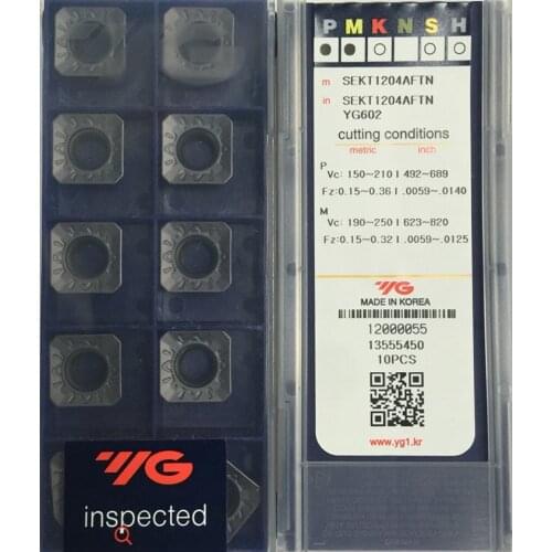 SEKT1204 AFTN SEKT12T3 AGTN SEKT13T3 AGTN YG602 100% original YG insert Processing: stainless steel, steel. Cast iron etc