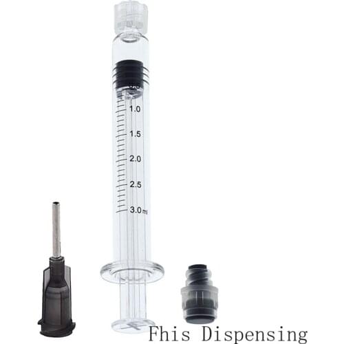 3ml Luer Lock Syringe (Gray Piston) with 16G Needle Reusable Pack of 2