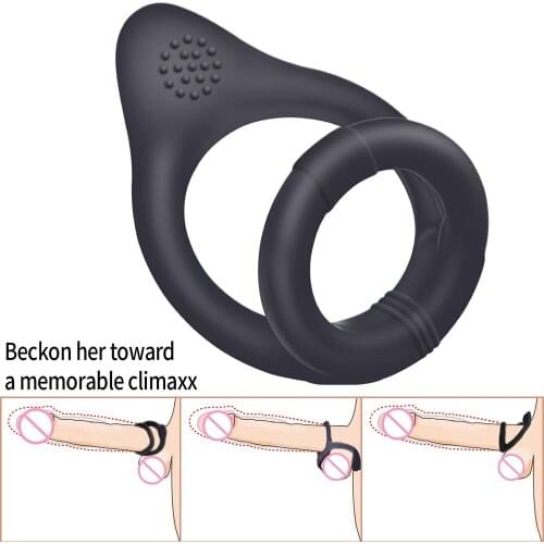 Silicone Dual Cock Ring Delay Ejaculation for Men Couple Sexual Toy Adult Sex Lock Mens Ring Penis Enlargement Erection Product