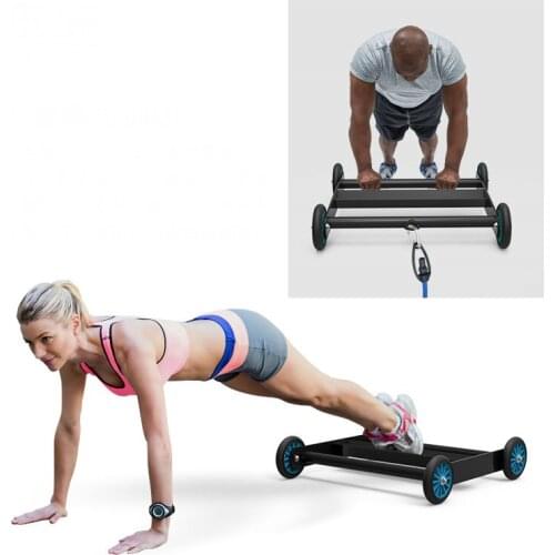 Strength Pull Trainer, Outdoor Gym With Wheels Core Chariot, Fitness Abdominal Push-And-Pull Equipment