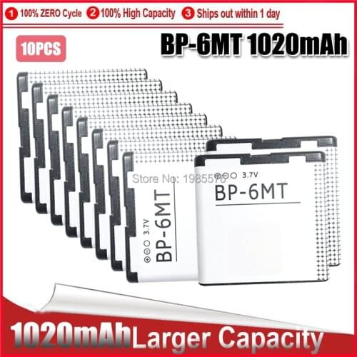 10PCS BP-6MT / BP6MT / BP 6MT 1050mAh Smart Phone Replacement Battery For Nokia 6720C E51 E51i N78 N82 N81 6720 5610 6110
