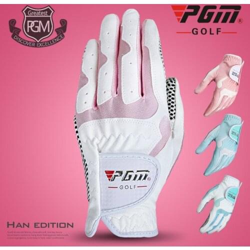 Middle finger length 6.5-8.5cm Non-slip Sportwear Gloves PGM Girl Golf Gloves Antiskid Microfiber Cloth Women Gloves Sunscreen