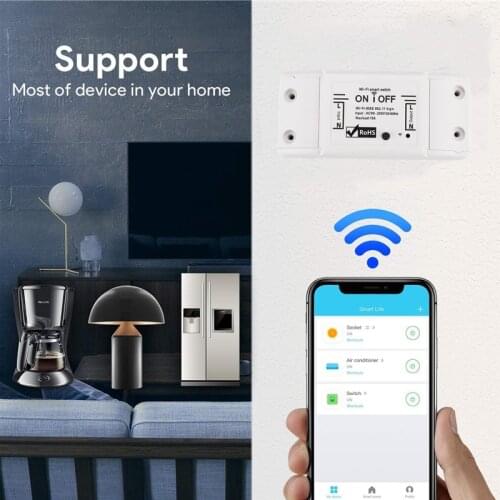 O-obest Tuya Light WiFi Switch Smart Life APP Voice Relay Controller Timer Module Google Home Alexa Wall 90-250V 10A