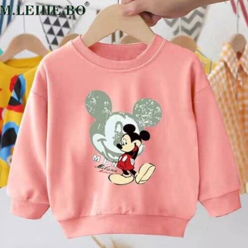 Baby Girl Sweatshirt T-shirt Cartoon Mickey Minnie Sweatshirt T-shirt Baby Unisex Apparel Toddler Baby Boys Girls Outer Wear