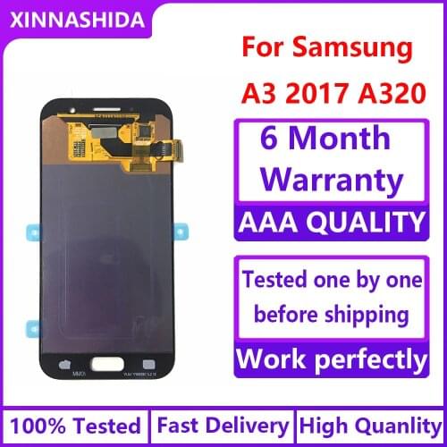Super AMOLED LCD Display For Samsung Galaxy A3 2017 A320 A320F LCD Display Touch Screen Digitizer Assembly