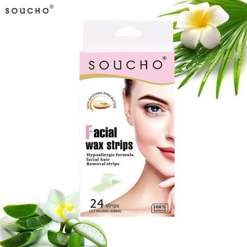 10/24pcs Hair Removal Wax Set Strips Papers Double Sided Depilation Uprooted Lasting Silky For Face Lip Hair Quick TSLM1
