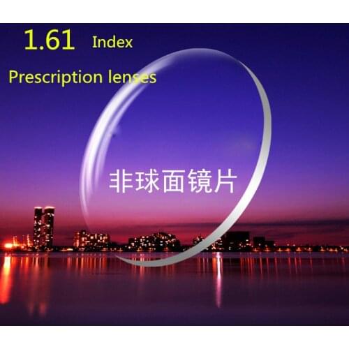 High Index 1.61 Clear lens Optical HMC, EMI Asphere anti UV Myopia hyperopia Prescription lenses, 2 pcs
