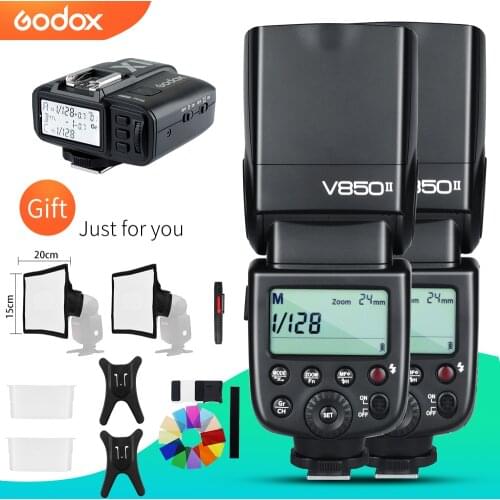 2x Godox V850II 2.4G GN60 Wireless X System Li-ion Battery Speedlite + X1 Trigger Transmitter for Canon Nikon Sony Fuji Olympus