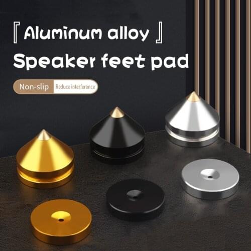 4Pcs Shockproof Speaker Spike Feet Pad Aluminum Alloy Audio Foot Solid Core Metal Sharp Cone