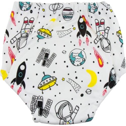 5 Pieces 6 Layer Cotton Baby Infant Toddler Waterproof Training Pants Cotton Changing Nappy Cloth Diaper Panties Reusable