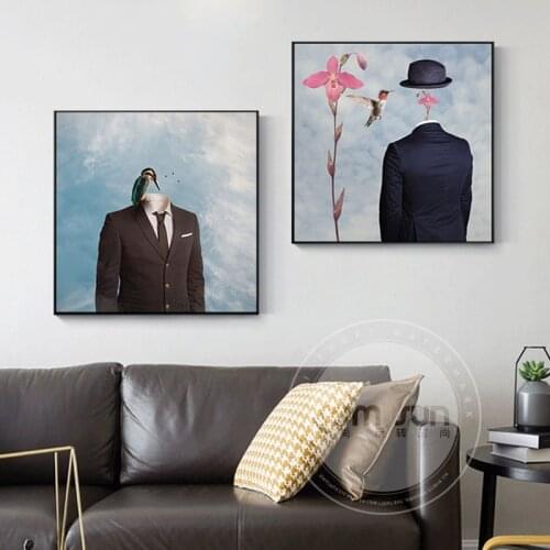 Abstract Creative Light Bulb Man Poster and Print Fashion Wall Art Picture for Living Room Unique Decor Modern Canvas Painting