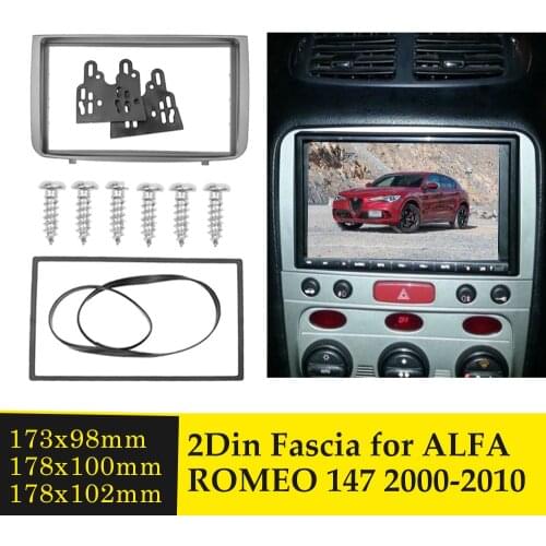 2 Din Car Radio Fascia for ALFA ROMEO 147 2000-2010 Stereo DVD Panel Mounting Refitting Installation Trim Kits Face Frame Bezel