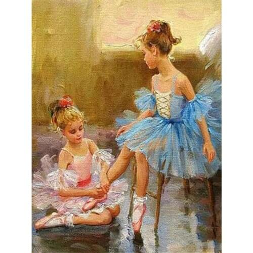 Ballet Woman DIY Cross Stitch Embroidery 11CT Kits Craft Needlework Set Cotton Thread Printed Canvas Home Decoration Wholesale