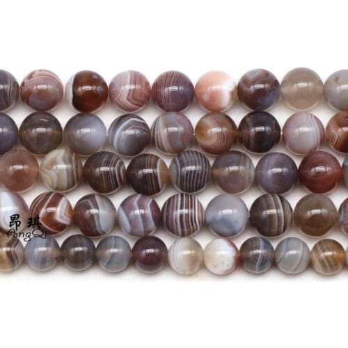 Natural Stone Botswana Sardonyx Agates Round Loose Beads For Jewelry Making 15" Strand Bracelet Necklace 6 8 10 12MM Pick Size