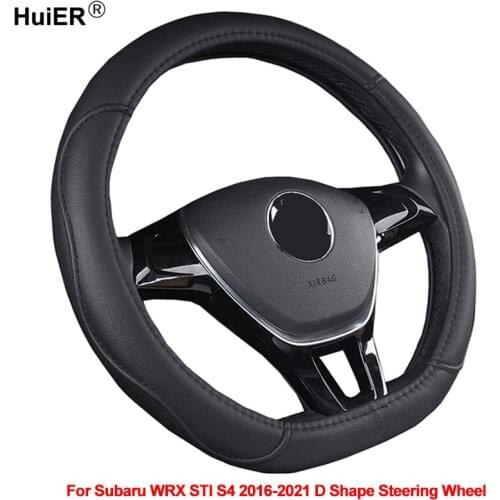 D Type Car Steering Wheel Cover Wrap For Subaru WRX STI S4 2016 2017 2018 2019 2020 2021 D Shape Braid on the Steering wheel