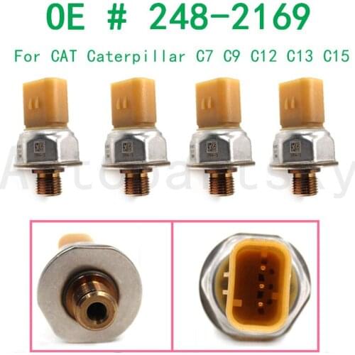 4PCS Very High Quality Sensor Gp-Pressure Heavy Duty Pressure Sensor for CAT Caterpillar C7 C9 C12 C13 C15 OEM # 248-2169 5PP4-3