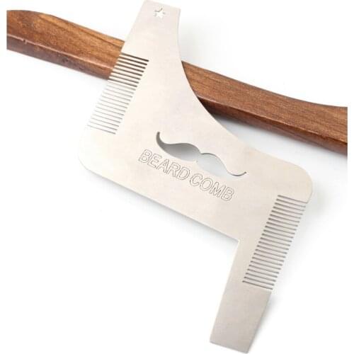 Stainless Steel Beard Shaping Tool Beard Comb Sex Man Gentleman Beard Trim Template Hair Cut modelling tools