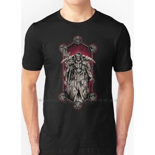 Throne Of Kings T Shirt 100% Pure Cotton Anime Overlord Ainz Ooal Gown Albedo Demiurge Skull Manga Creative Trending Vintage